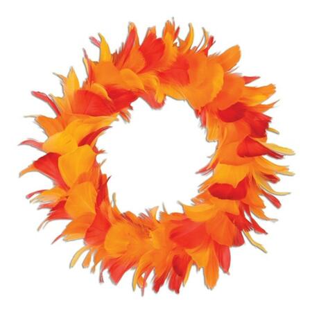 GOLDENGIFTS 8 in. Feather Wreath - Golden Yellow, Orange and Red, 6PK GO48557